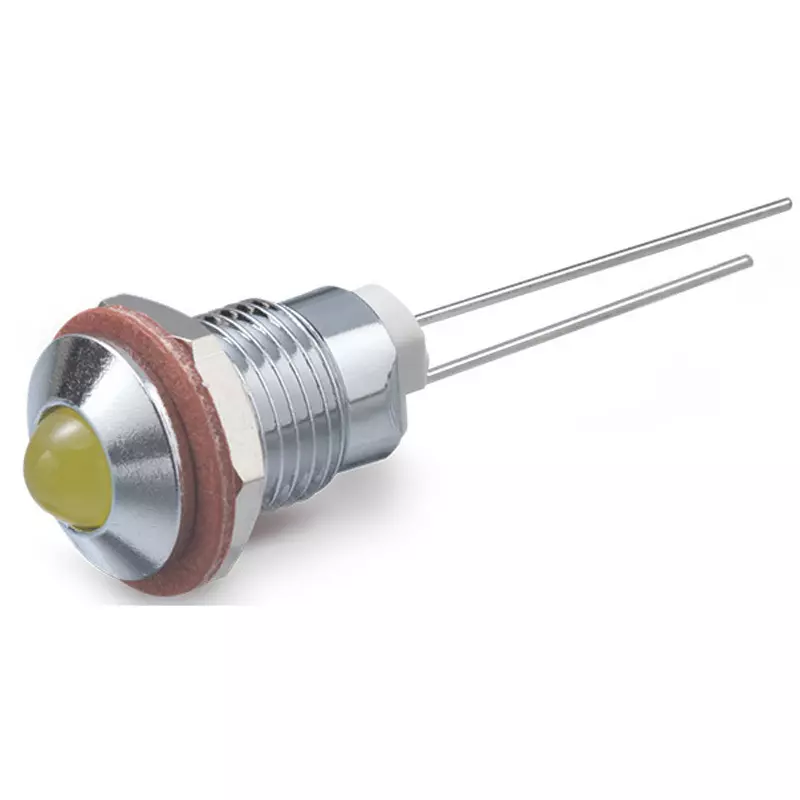 Sato Parts Indicator Light LED Bracket Round Φ5 mm Bullet-Shaped LED Lens, DB-1-F-CHY