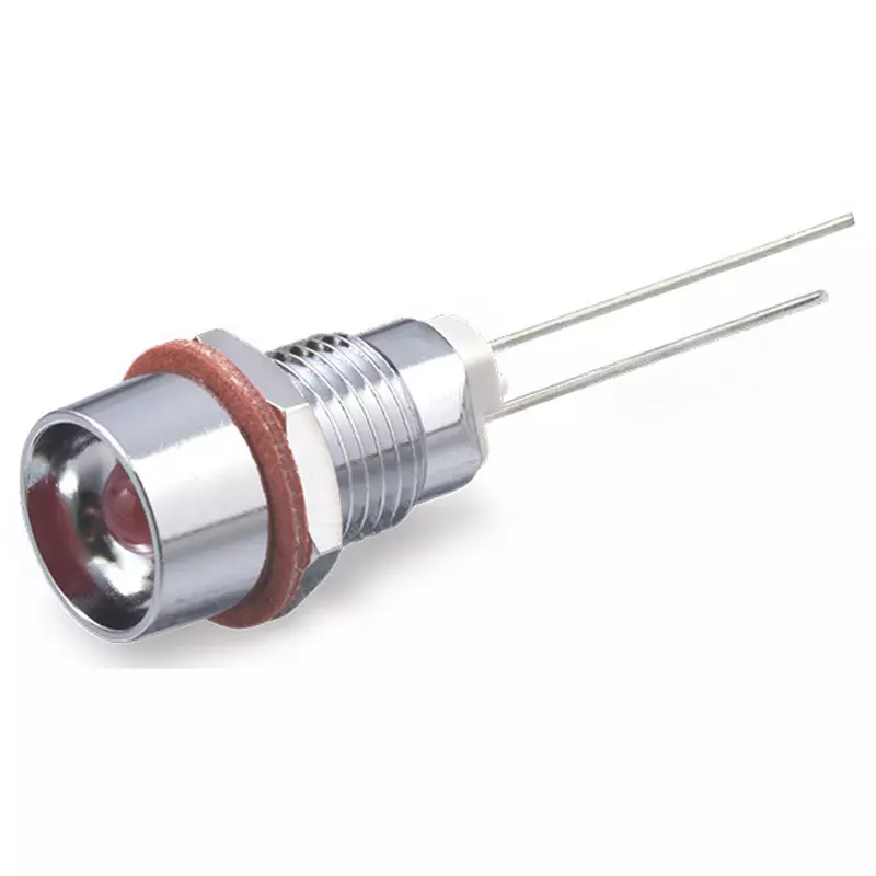 Sato Parts Indicator Light LED Bracket Round Φ5 mm Bullet-Shaped LED Lens, DB-2-F-CHR