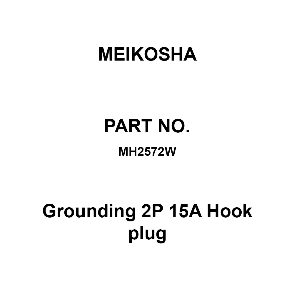 Meikosha Grounding 2 P 15 A Hook Plug (White) Hook Type 125 V 15A, MH2572W