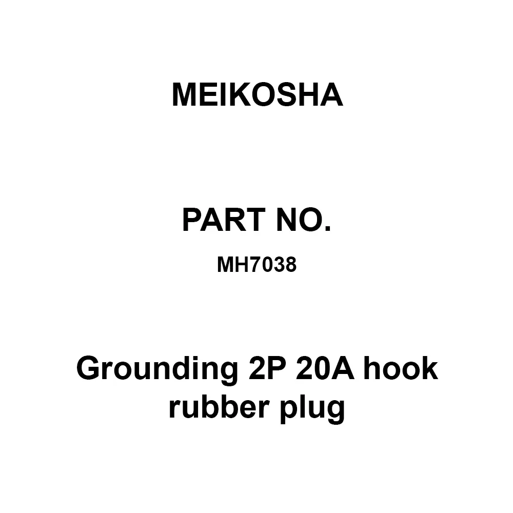 Meikosha Grounding 2 P 20 A Hook Rubber Plug (L6-20 P Compliant), MH7038