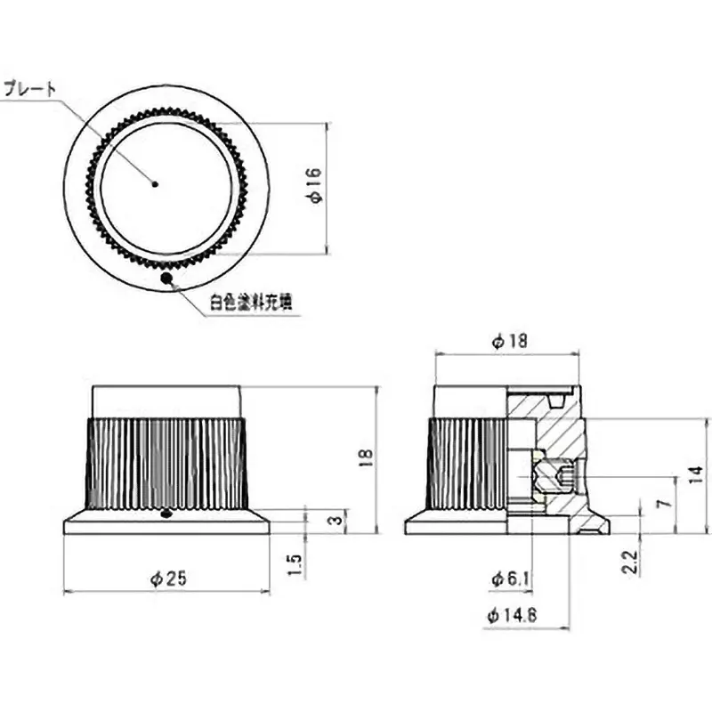 sato-parts-mold-knob-k-3-phenol-18-mm-head-diameter-k-3