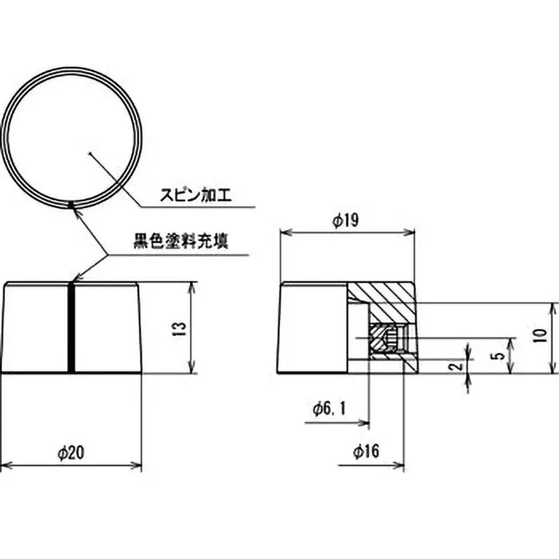 sato-parts-metal-knob-k-5475-aluminum-silver-for-hexagon-wrench-nominal-2-k-5475-s
