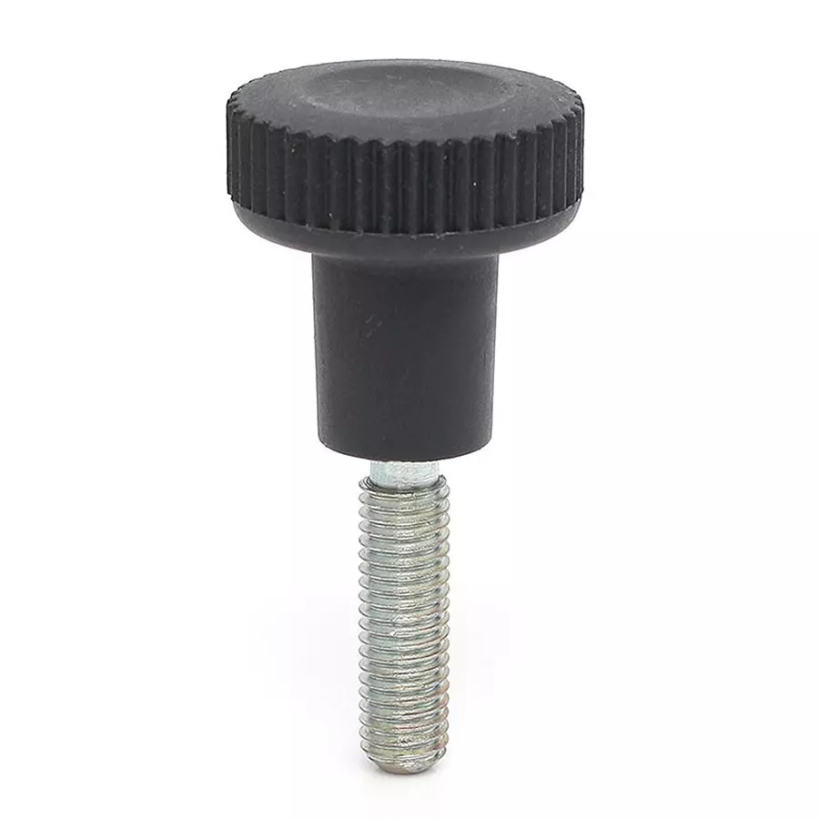 RS PRO Clamping Knob Thermoplastic M4 x 10 10 mm Thread Length Black 20 mm Knob Dia Thumb Screw, 188871 (Pack of 10)