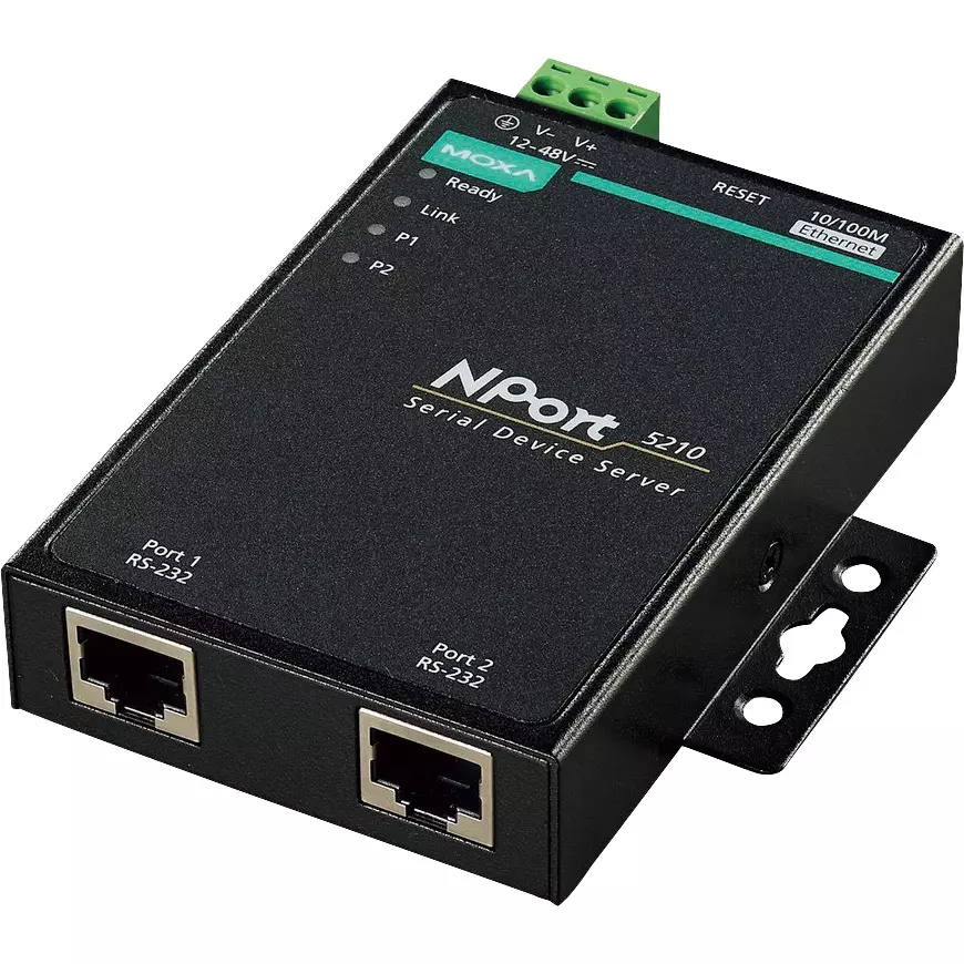 MOXA Industrial Serial Device Server ○ Power_Adapter RS232 Cx2 No. of Port, NPORT 5210/JP