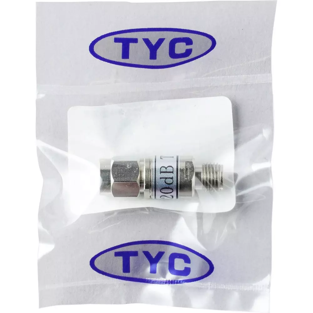 Tocone SMA Fixed Attenuator 1.3 Voltage Standing Wave Ratio 1 W Rated Power DC to 18 GHz Frequency, SA-PJ-20