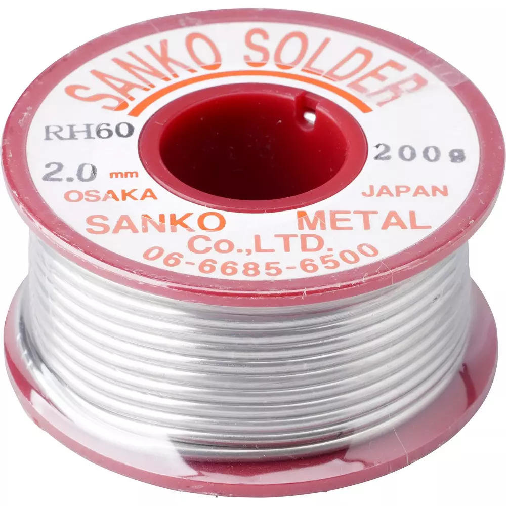 Esco Winding Solder 2.0 mm Wire Diameter 60% tin, 40% lead, 1.8% rosin Ingredient 200.0 g/roll Mass, EA311CB-4
