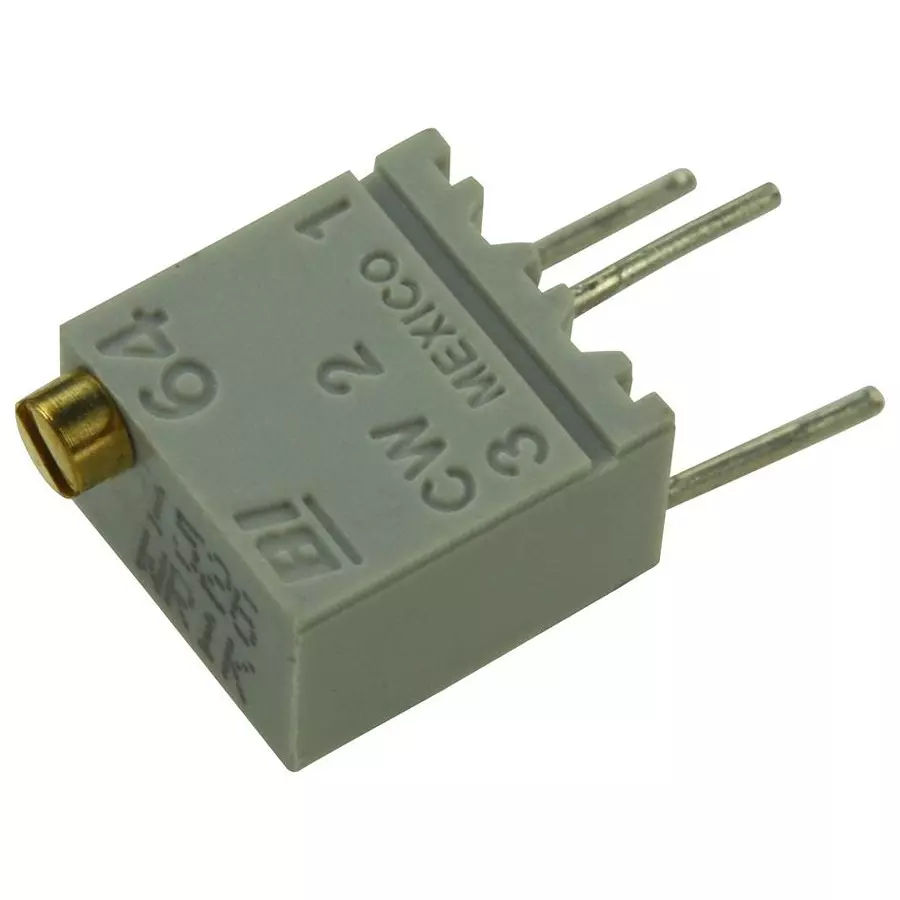 TT ELECTRONICS / BI TECHNOLOGIES TRIMMER POTENTIOMETER, 1KOHM 12TURN THROUGH HOLE, 64WR1KLF
