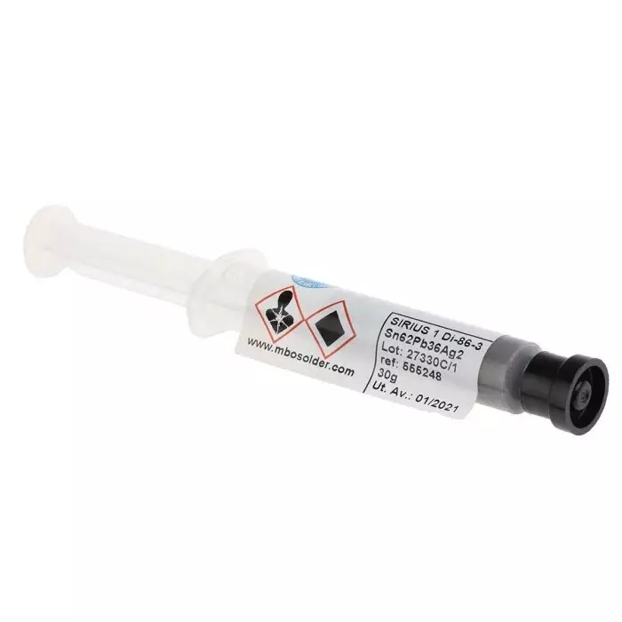 MBO SIRIUS 1 Solder Paste 30g Capacity, 179°C Melting Point, 0.14% Flux Content, SIRIUS 1