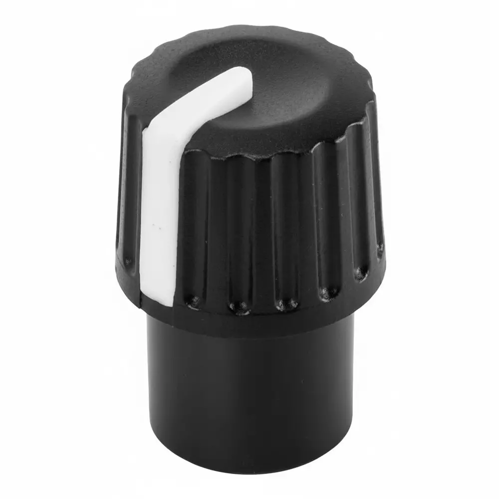 Same Sky Knobs Ribbed Type Plastic Black 10 mm Outside Diameter, SPK-006A