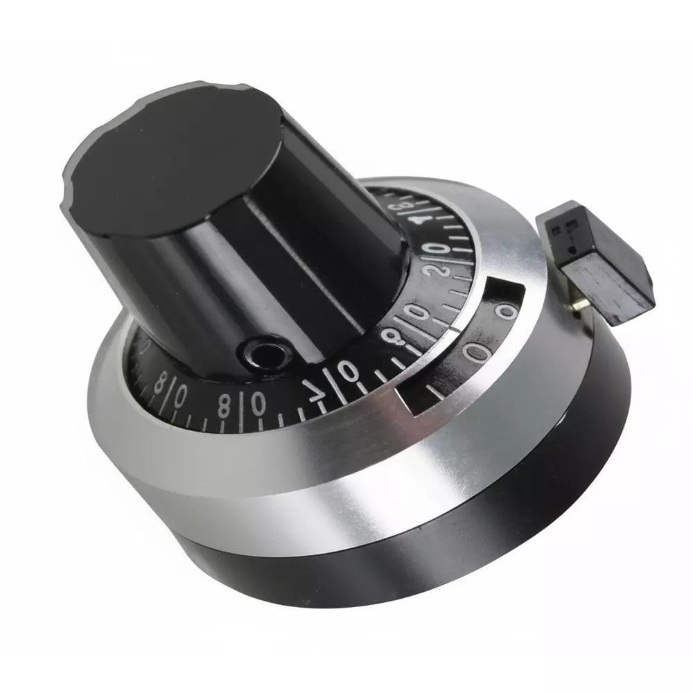 Ohmite Turns-Counting Dial Plastic Black 23 mm Outside Diameter, ACD22 6.35-10