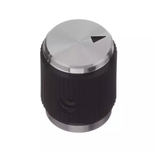 APEM KN Series Cylindrical Knob Black, Silver 13 mm Outside Diameter, KN501BA14