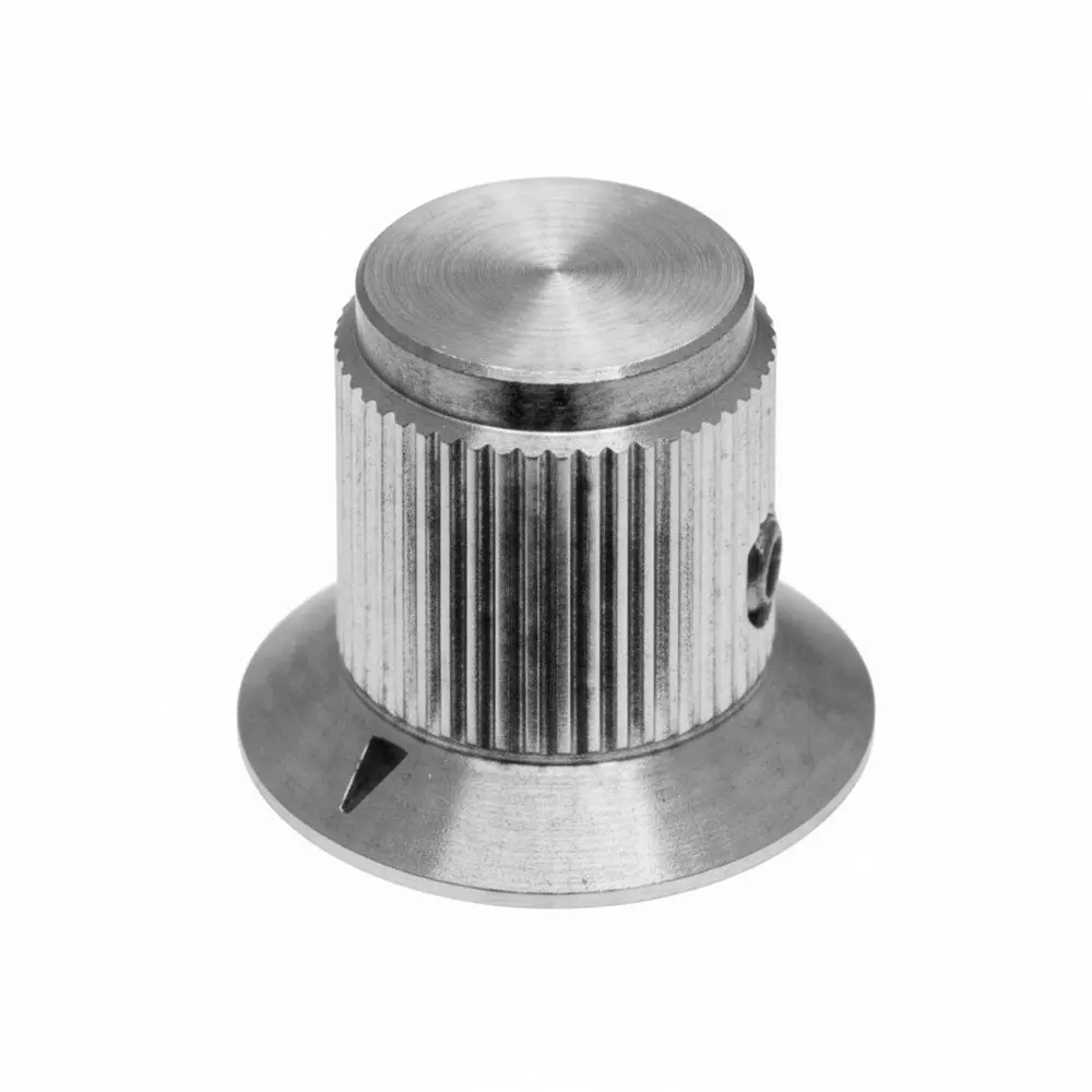 TE CONNECTIVITY KNS Series Cylindrical Knob with Skirt Silver 13 mm Outside Diameter, KNS501A1/8