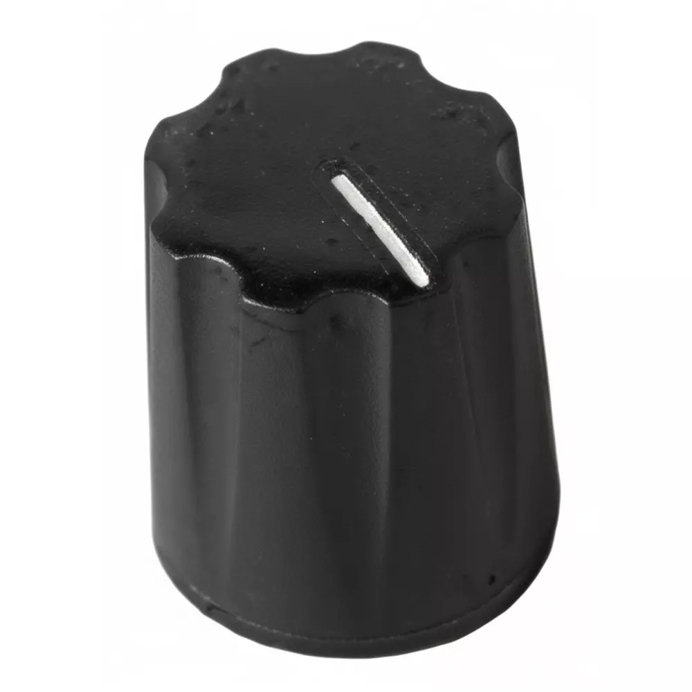 DAVIES MOLDING Control Knob Phenolic Black 13 mm Outside Diameter, 1900-H WITH INDICATOR LINE