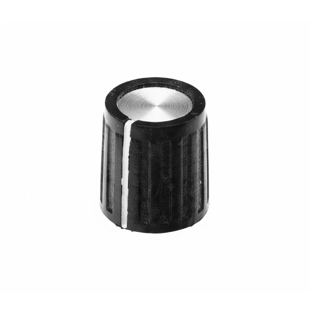 TE CONNECTIVITY PKG Series Cylindrical Knob Black, Silver 12 mm Outside Diameter, PKG40B1/8