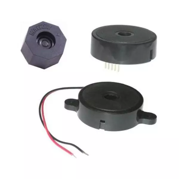 MALLORY Electromagnetic Speaker PCB Mount Solder Pin 4 kHz 105 dBA Round 30°C +65°C 44.45 mm 15 mm, SBS12M1PC