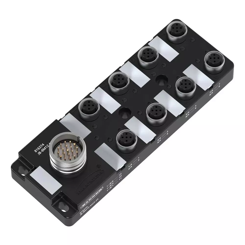 BANNER ENGINEERING Junction Block, 8Port M12 8 Signal, Ip67, Jb-8M12-M23-24.