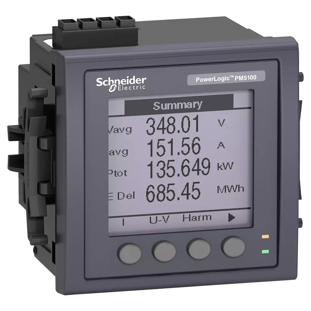 SCHNEIDER ELECTRIC Power Meter, 3-Ph, 100-415Vac, Panel, Metsepm5111