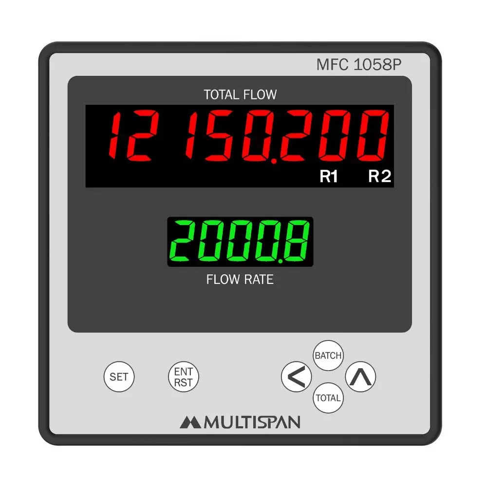 MULTISPAN Flow Totalizer 1 C/O Relay 100-270 V AC Supply Voltage 4 VA Power Consumption, MFC-1058P