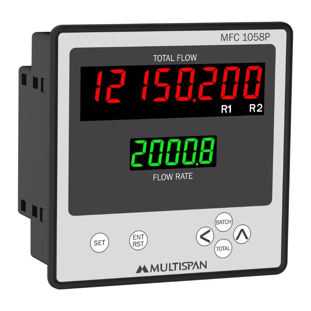 MULTISPAN Flow Totalizer 1 C/O Relay 100-270 V AC Supply Voltage 4 VA Power Consumption, MFC-1058P