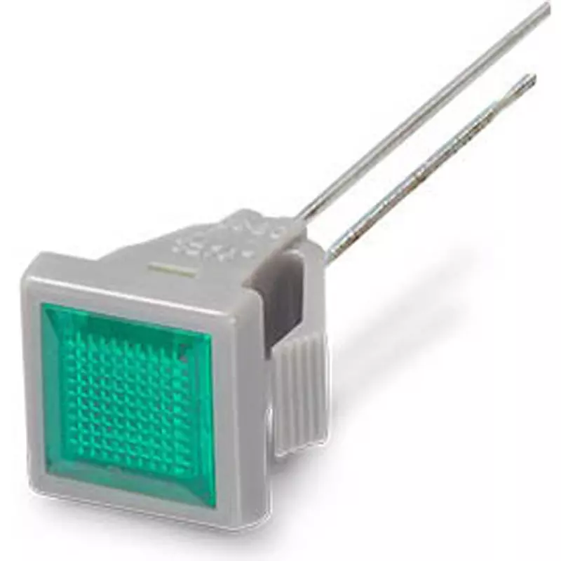 Sato Parts Indicator Light LED Bracket Square Lens 7X7 mm Flat Lens, DB-30-F-GYG
