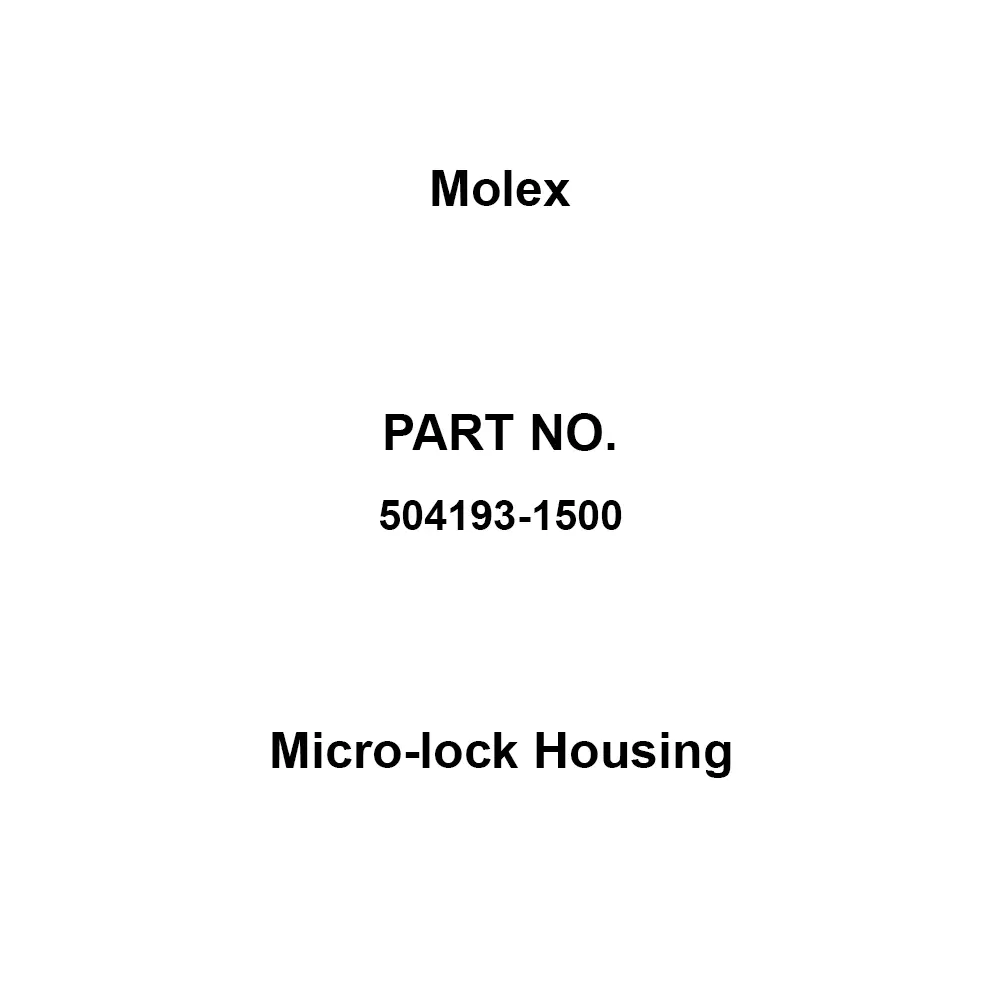 Molex Micro-lock Housing 1.5 A Rated Current 1.25 mm Cell Spacing 15 No. of Pole, 504193-1500