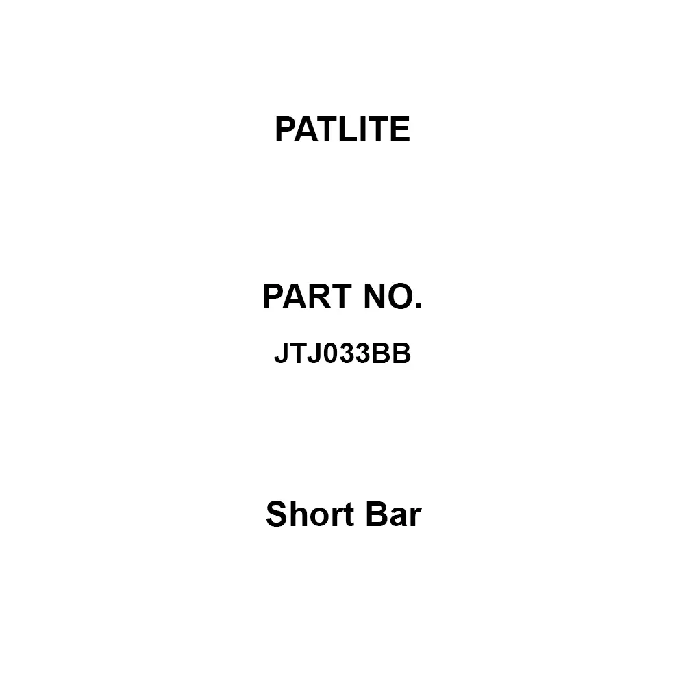 PATLITE Short Bar BlACk Coating Color Vinyl chloride Insulator Material JTJ0 series Specifications, JTJ033BB (Pack of 10)