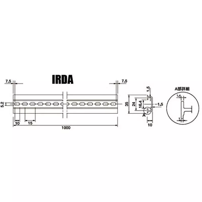 jappy-din-c-combined-rail-15-mm-wall-thickness-irda-100