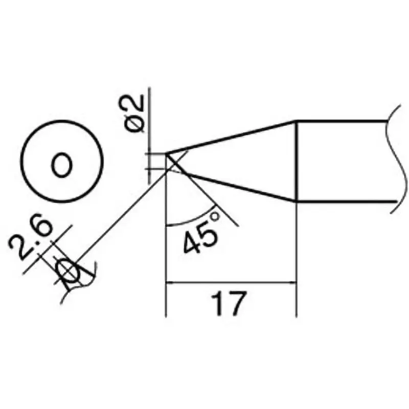 Esco Replacement Tip 45° Point Angle Diameter 2 mm Tip 17 mm mm Tip Length, EA304AM-1