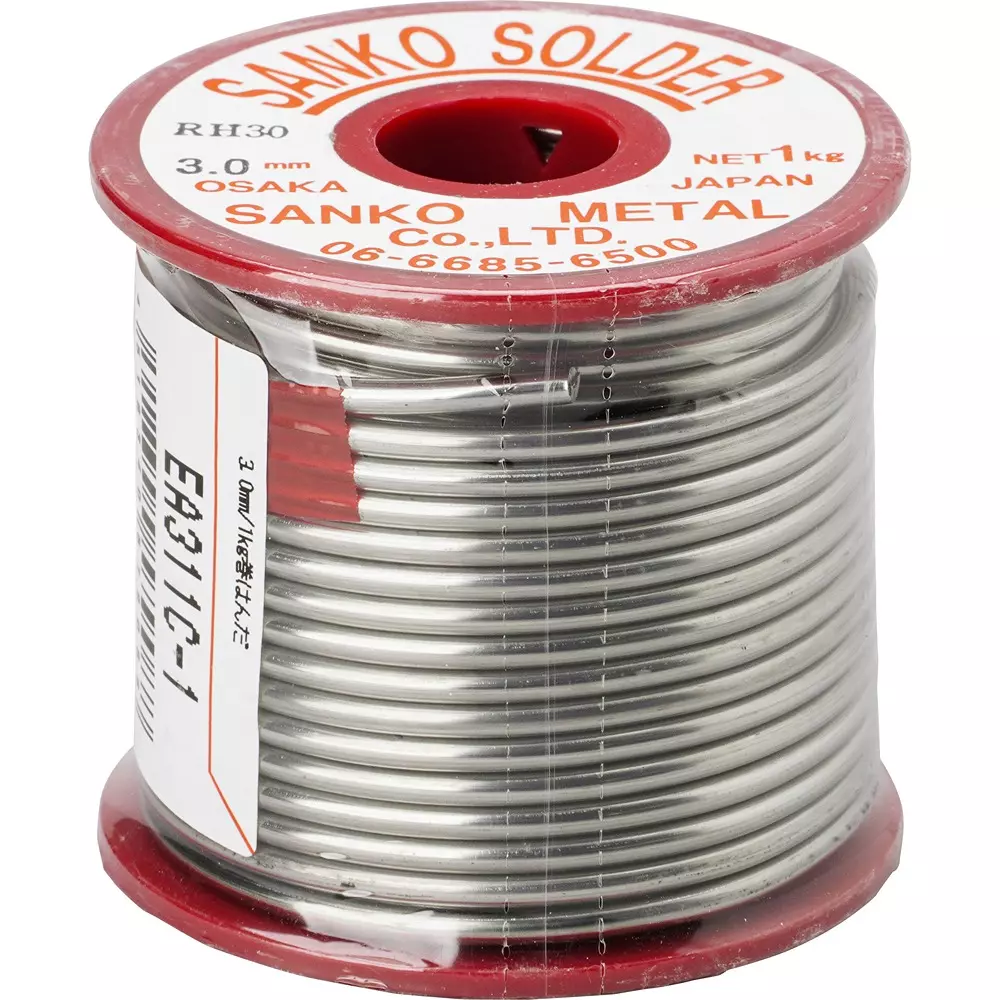 Esco Winding Solder 3.0 mm Wire Diameter 30% tin, 70% lead Ingredient 1000.0 g/roll Mass, EA311C-1