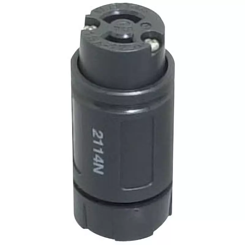 AMERICAN DENKI Cord Connector 125 V Voltage 15 A Current Black, 2114N
