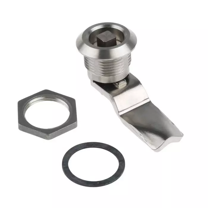 Steinbach & Vollman Square Key Lock Stainless Steel, 26 mm Panel to Tongue Depth, 20.2x20.2 mm Panel Cutout, 3410264