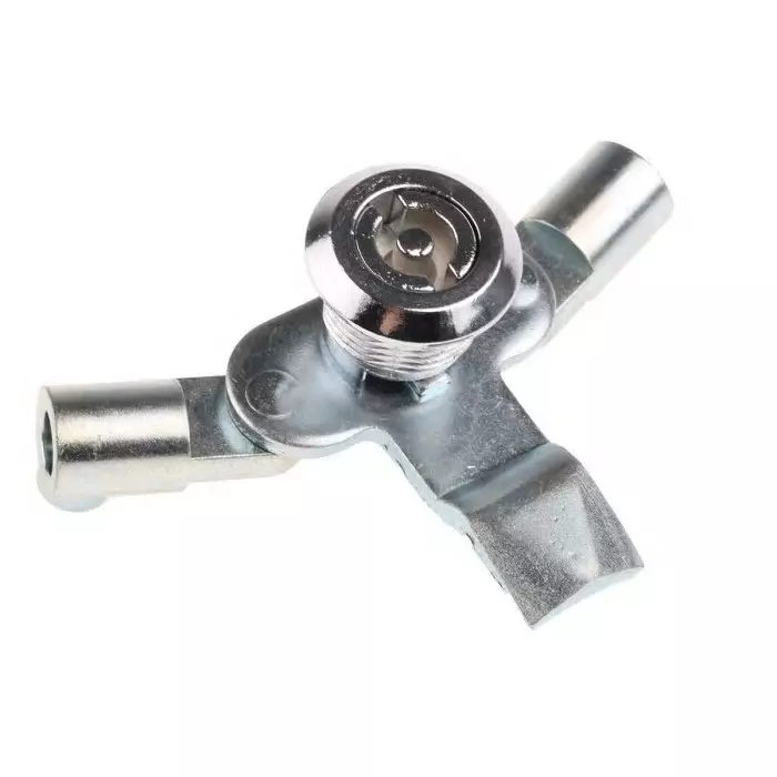 Steinbach & Vollman Steel Three Point Lock, 18mm Panel-to-Tongue, 22.2x22.2mm Cutout, Key Unlock, 6700496
