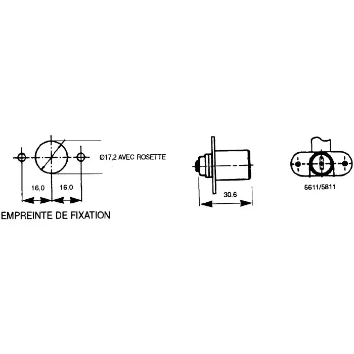 Euro-Locks Tambour Key Lock 4 mm Panel to Tongue Depth, 17 mm Panel Cutout Diameter, 5611582
