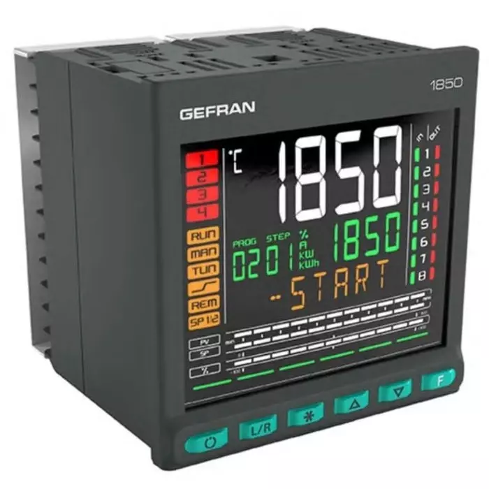GEFRAN 1850 PID Temperature Controller 96x96x80 mm 2 Input 3 Output Analogue 24 V Supply Voltage PID Controller, 1850-R-RR0-0-0-00-0-00-00-1-00