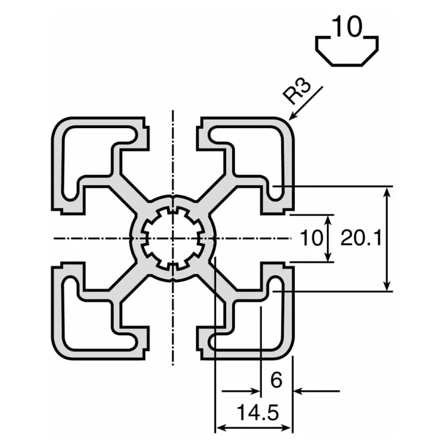 Bosch Rexroth Silver Aluminium Profile Strut, 45 x 90 mm, 10 mm Groove, 1000 mm Length, 3842992432/1000