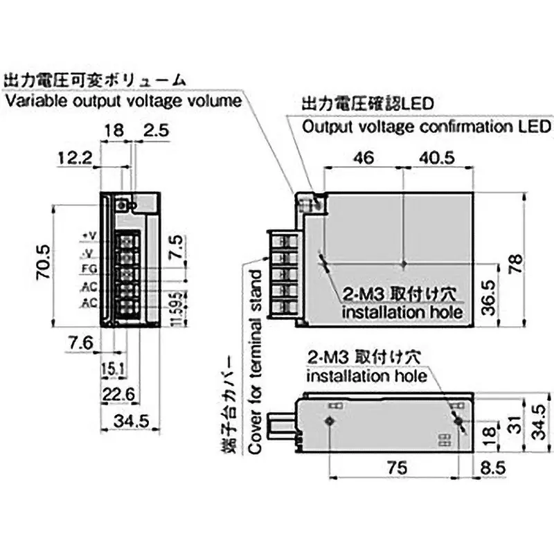 TAKIGEN DC Stabilized Power Supply DC24 V 1.3 A, LE-520N