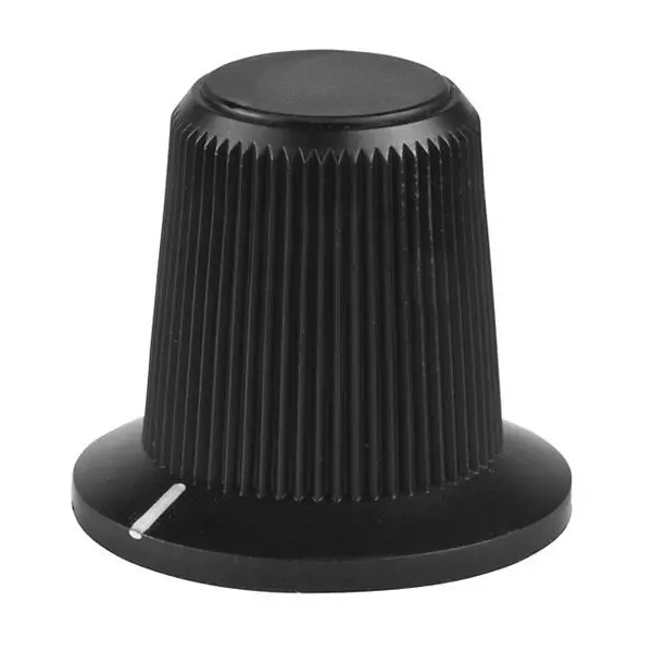 NKK SWITCHES AT Series Cylindrical Knob with Skirt Knurled, Straight Design 2.28 mm Shaft Diameter, AT4104A