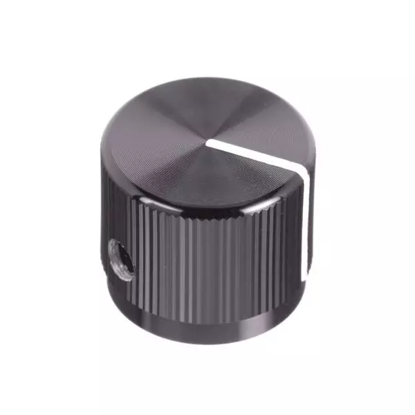 APEM 42006 Series Cylindrical Knob Black 19 mm Outside Diameter, 420063B1/4
