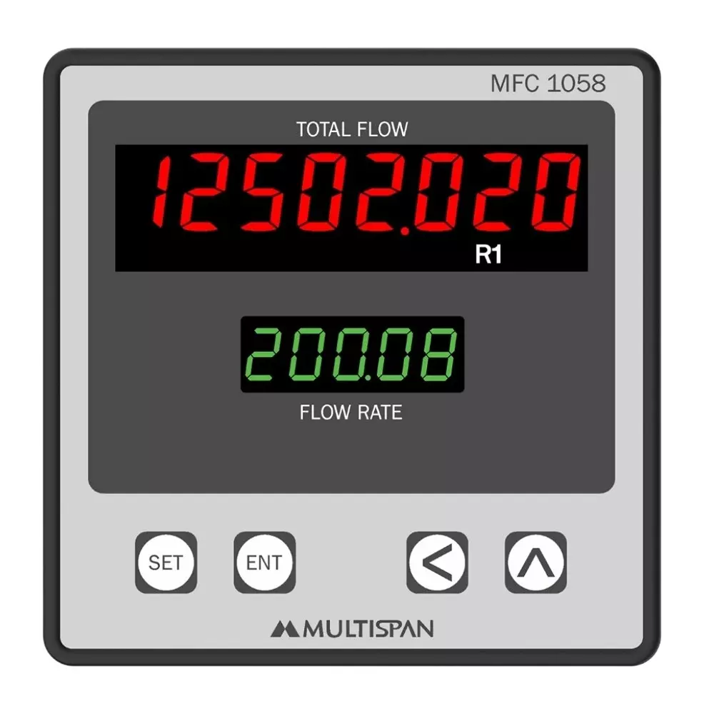 MULTISPAN Flow Totalizer 1 C/O (NO-C-NC) Relay Approx 6 VA Power Consumption, MFC-1058