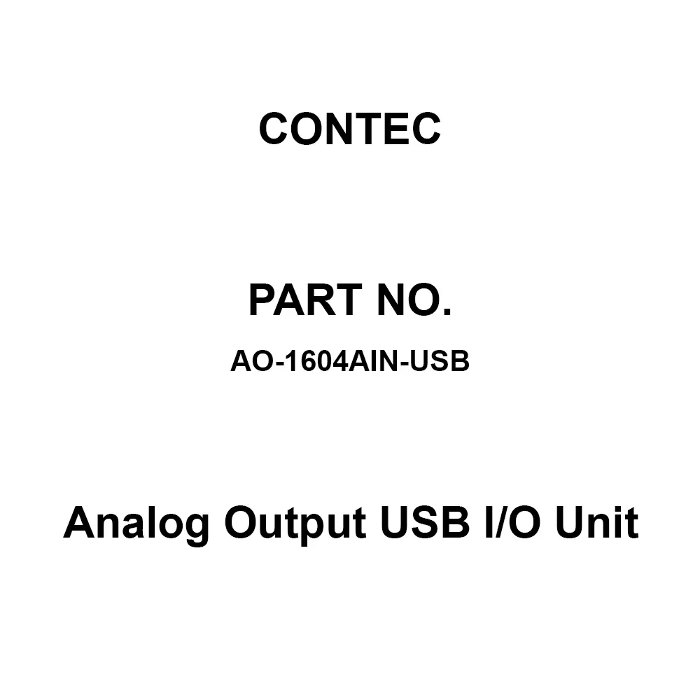 CONTEC Analog Output USB I/O Unit, AO-1604AIN-USB