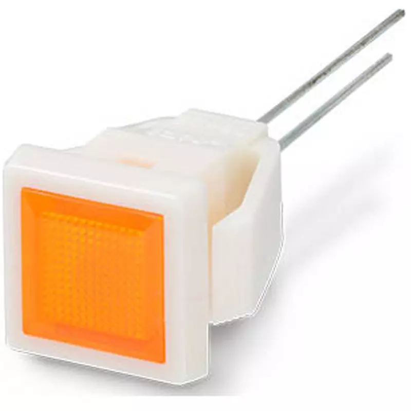 Sato Parts Indicator Light LED Bracket Square Lens 9X9 mm Flat Lens, DB-25-F-CROR