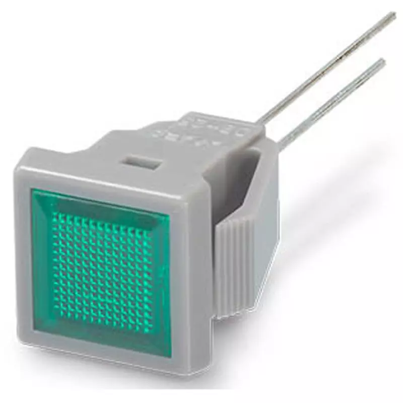 Sato Parts Indicator Light LED Bracket Square Lens 9X9 mm Flat Lens, DB-25-F-GYG