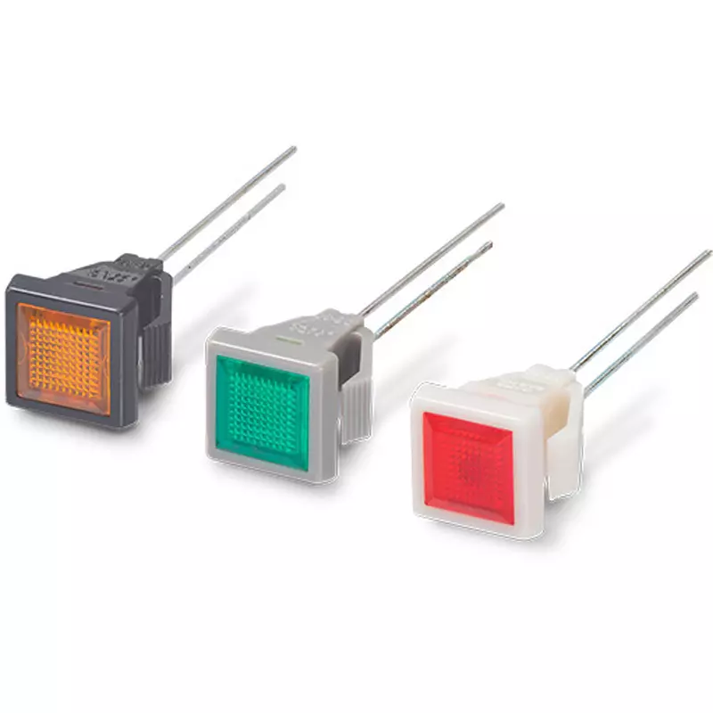 Sato Parts Indicator Light LED Bracket Square Lens 7X7 mm Flat Lens, DB-30-F-CROR