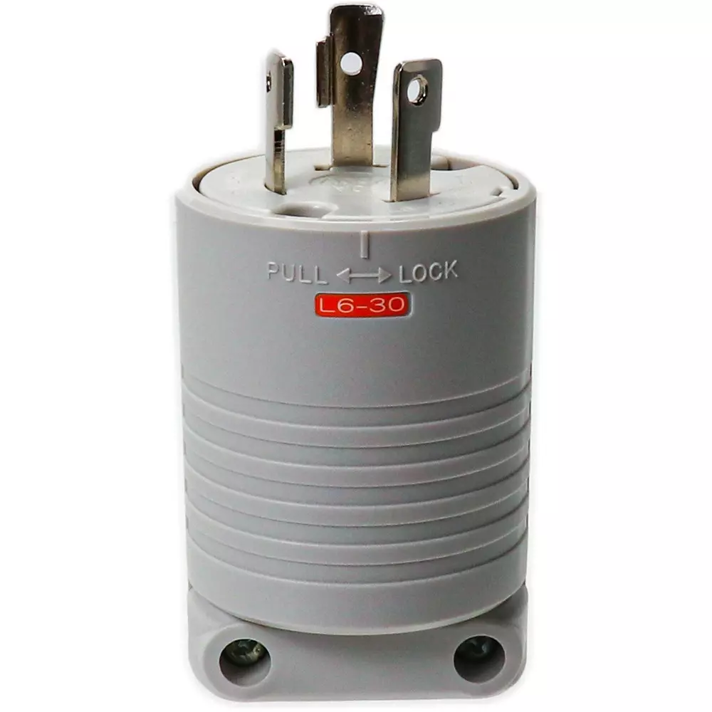 Meikosha NEMA Standard Compliant Grounding 2 P30 A Hook Plug (L6-30), MH7173W