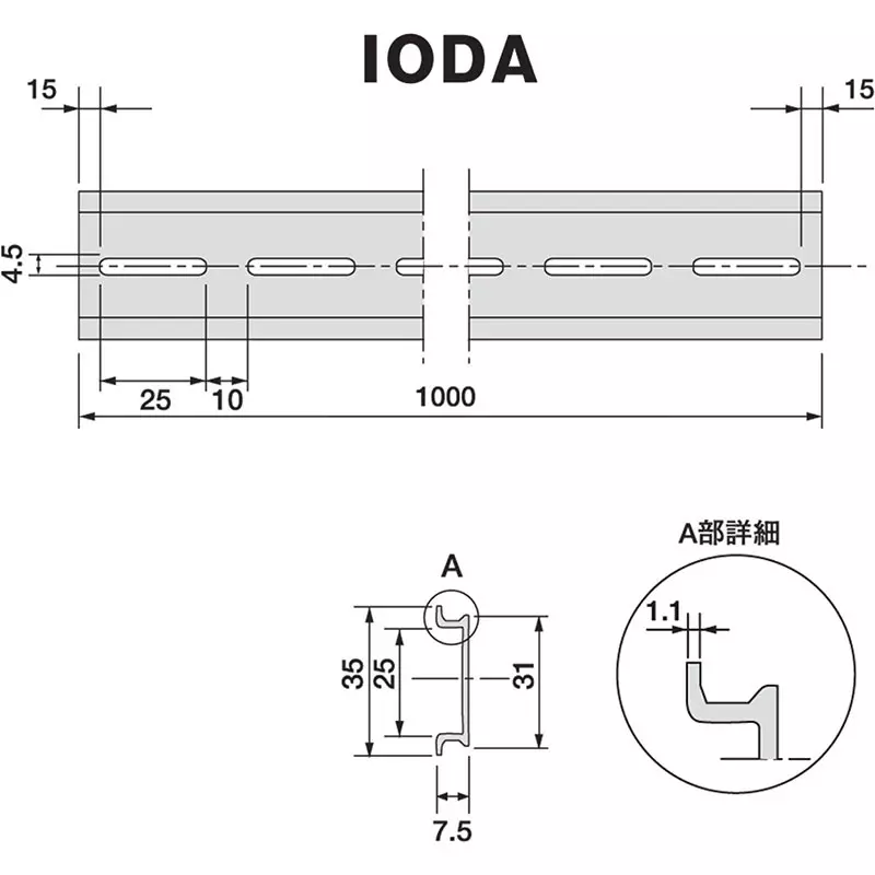 jappy-din-raildedicated-metal-fittings-white-anodized-surface-treatment-15-mm-wall-thickness-ioda-100