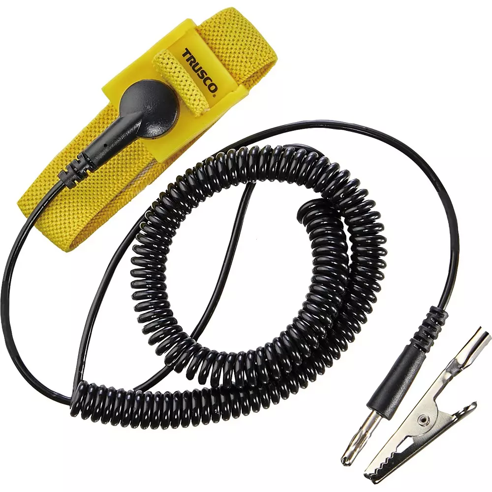 TRUSCO Wrist Strap Valid: 3.0 m Cable Length 240.0 Coil Length, WS-B-MS