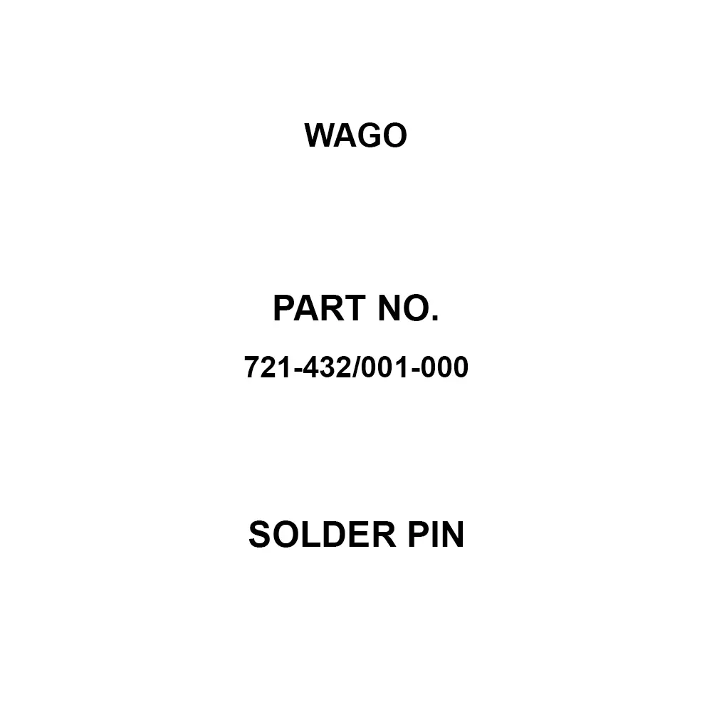 Wago Solder Pin 2 Pole 12 Amp Rated Current, 721-432/001-000 (Pack of 200)