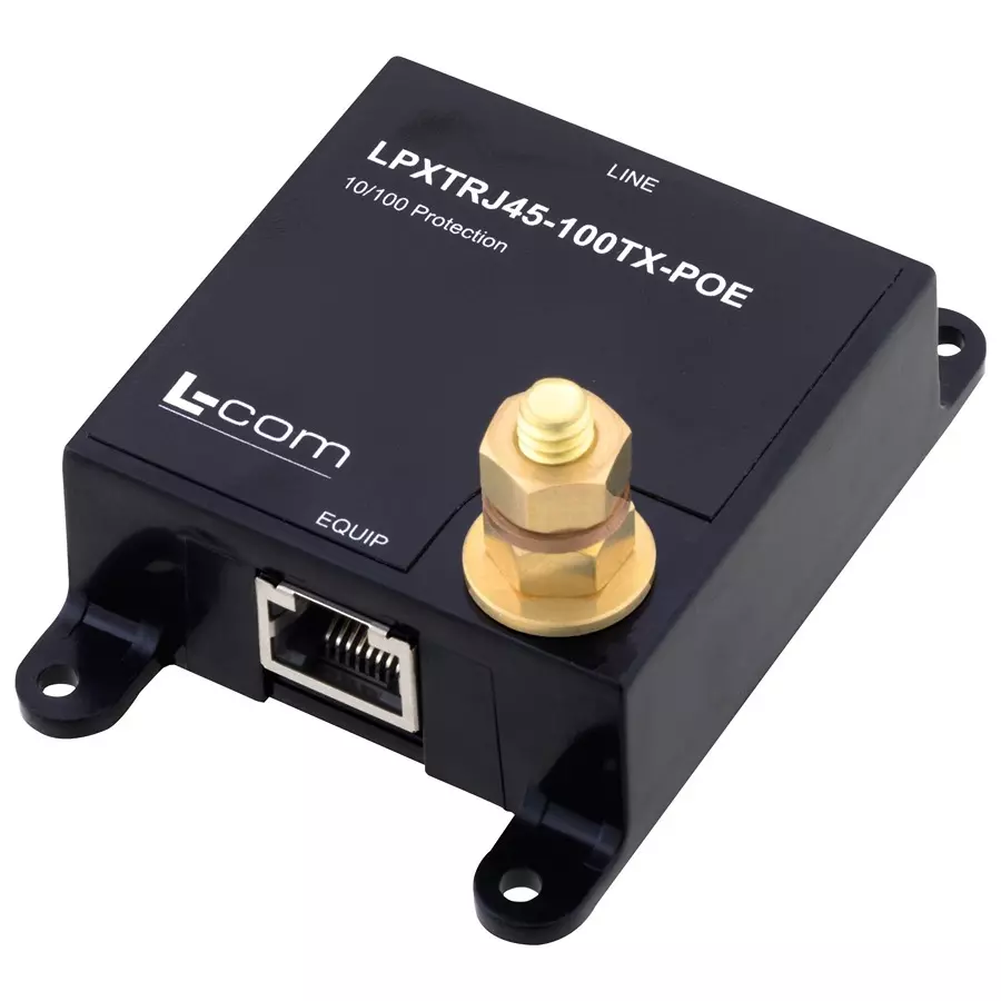 L-COM DATA/SIGNAL LINE PROTECTOR, 1P, PANEL, LPXTRJ45-100TX-POE
