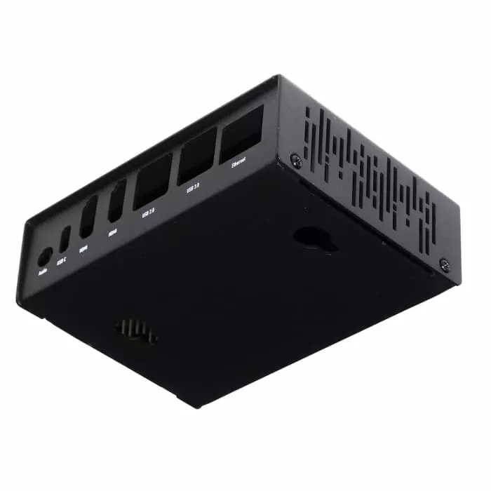 Okdo Metal ROCK SBC Case for use with ROCK 5 Model B Single Board Computer Black, 200122