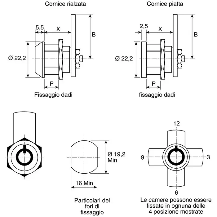 Euro-Locks a Lowe Fletcher group Company Tumbler Lock 18 mm Panel-to-Tongue 19.2x16 mm Cutout Key Unlock, 4303-0100BA